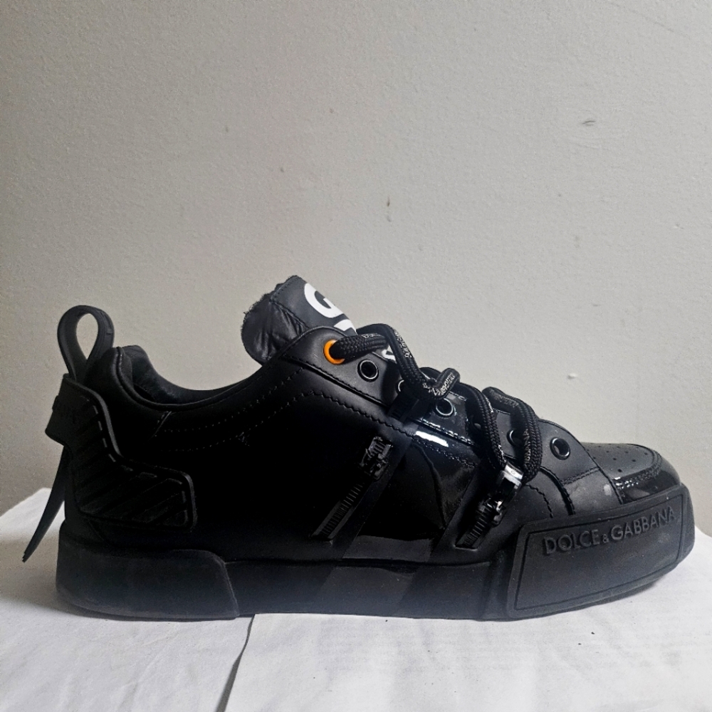 Dolce gabanna Portofino sneakers in calfskin and patent leather